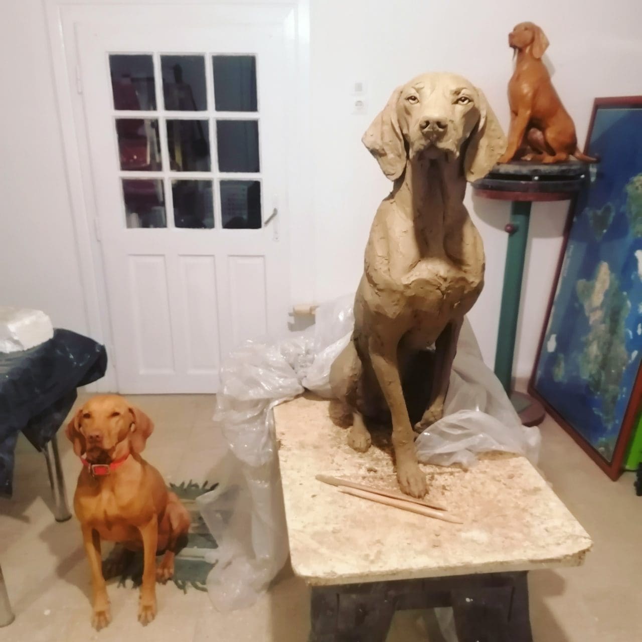 Hungarian Vizsla Bronze statue